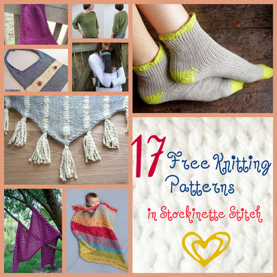 Knitting Stitch Patterns in Stockinette Stitch: 17 Freebies