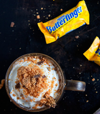Slow Cooker Butterfinger Hot Chocolate