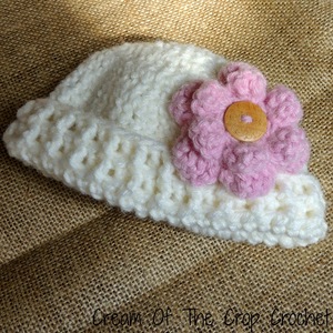 Preemie Flower Hat | AllFreeCrochet.com