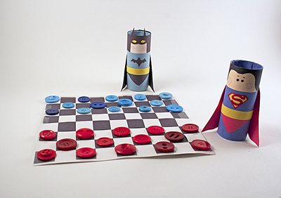 DIY Batman vs. Superman Checkers Set