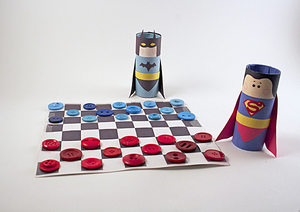 DIY Batman vs Superman Checkers Set