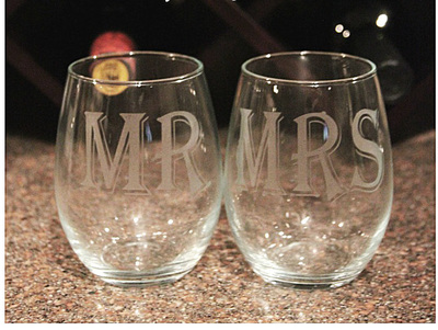 Homemade Etched Wine Glasses