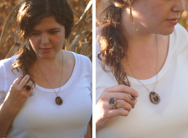 Wonderful Walnut Necklace and Ring Set