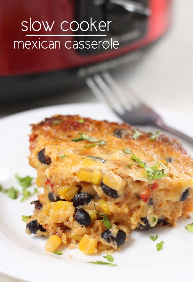 Slow Cooker Mexican Casserole | FaveHealthyRecipes.com