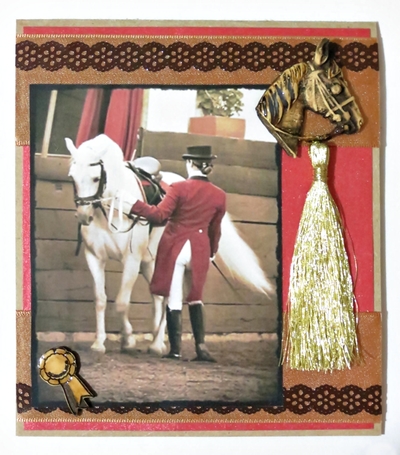 Vintage Horse and Rider Card