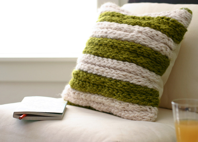Chunky Finger Knit Throw Pillow