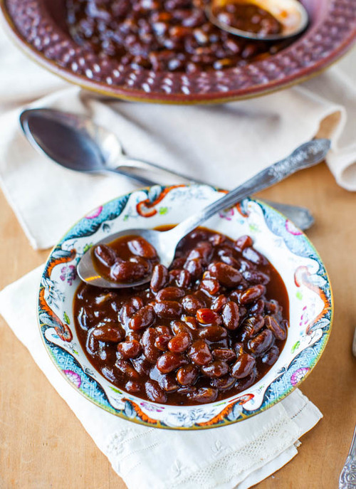 Bourbon Maple Slow Cooker Baked Beans