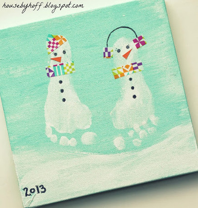 Adorable Snowman Canvas Idea