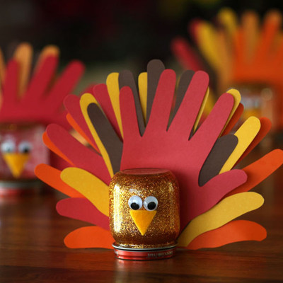 Adorable Jar Turkey Thanksgiving Craft