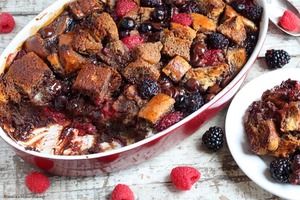 Berry Chocolate French Toast Casserole
