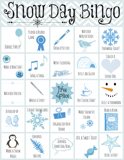 Printable Snow Day Bingo