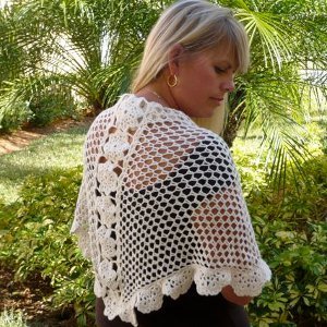Elegant and Lacy Floral Shawl