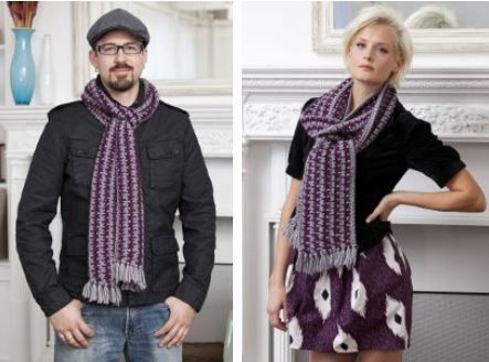 Purple and Grey His or Her Scarves
