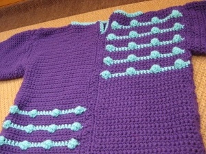 Blue and Purple Bobble Sweater