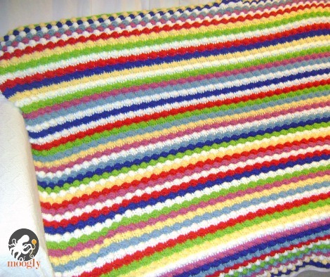 Blackberry Salad Striped Afghan