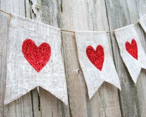 Adorable Glittery Heart Banner