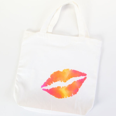Neon Lips Tote Bag