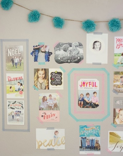 Washi Tape Christmas Card Wall Gallery