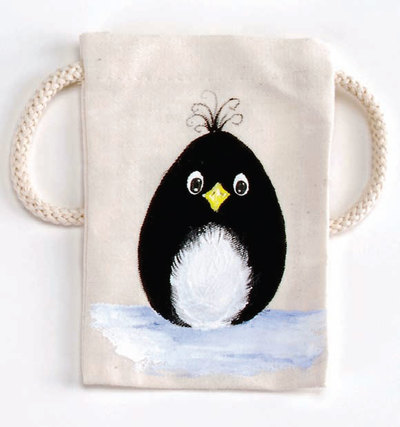 Cute Hand Painted Penguin Bag