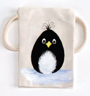 Cute Hand Painted Penguin Bag Allfreeholidaycrafts Com