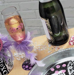 Glittery New Year's Eve Champagne Flutes
