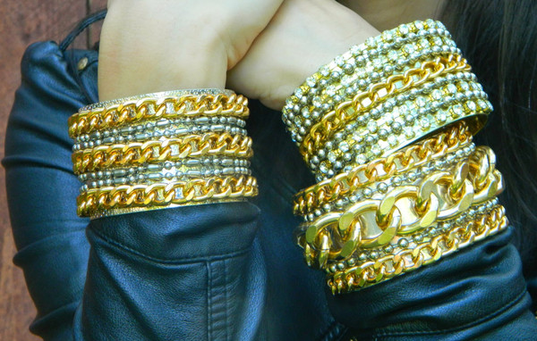 Glam Rock Chain Cuffs