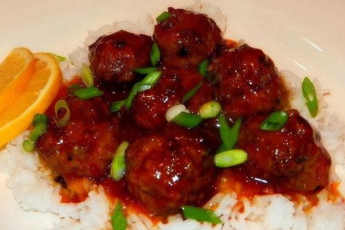 Slow Cooked Asian Meatballs with Orange Sauce