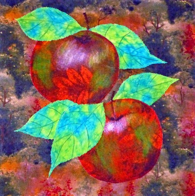 Watercolor Apples Applique Quilt