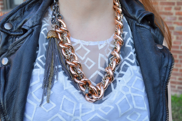 Mixed Metals Tassel Necklace