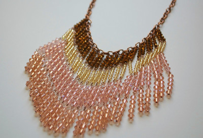 Desert Sunset Crystal Fringe Necklace