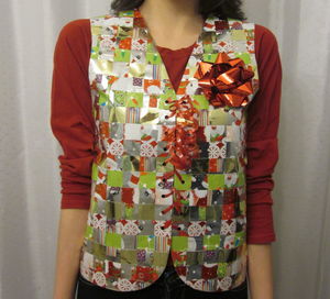 Recycled Wrapping Paper Ugly Sweater Vest
