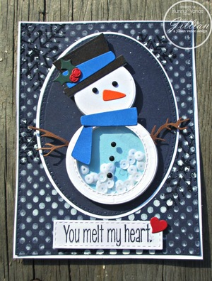 You Melt My Heart Snowman Shaker Card