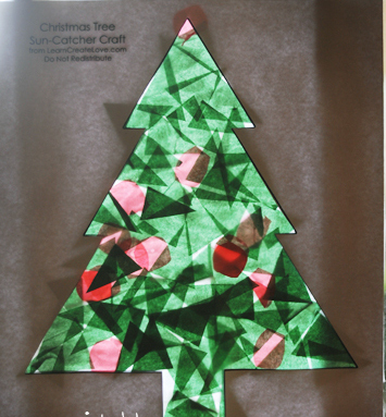 Easy Christmas Tree Sun Catcher