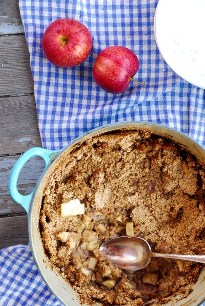 Warm Apple Caramel Crisp