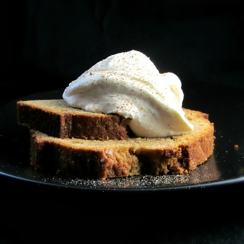 Homemade Buttered Rum Cake with Eggnog Whipped Cream