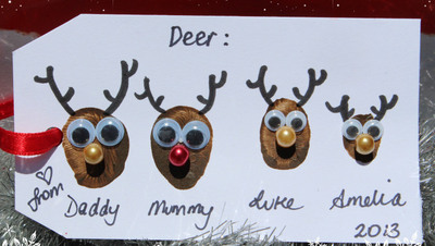 Funny Reindeer Family Gift Tags