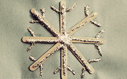 Glittery Snowflake Popsicle Stick Craft