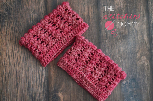 Cables and Bobbles Boot Cuffs