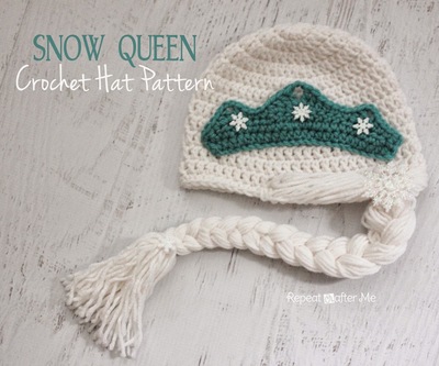 snow queen crochet hat