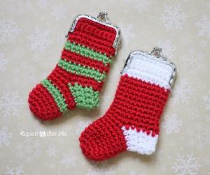 Crochet Christmas Stocking Coin Purse