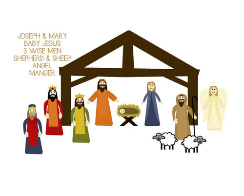 Easy Printable Nativity Scene Craft