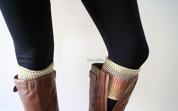 Reversible Tunisian Crochet Boot Cuff