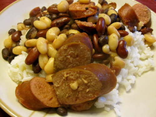 Dont Peek Three Bean and Sausage Dinner