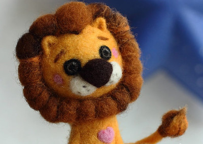 Adorable Needle Felted Lion
