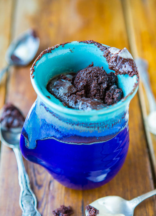 Fudgy Chocolate Brownie Microwave Mug Cake