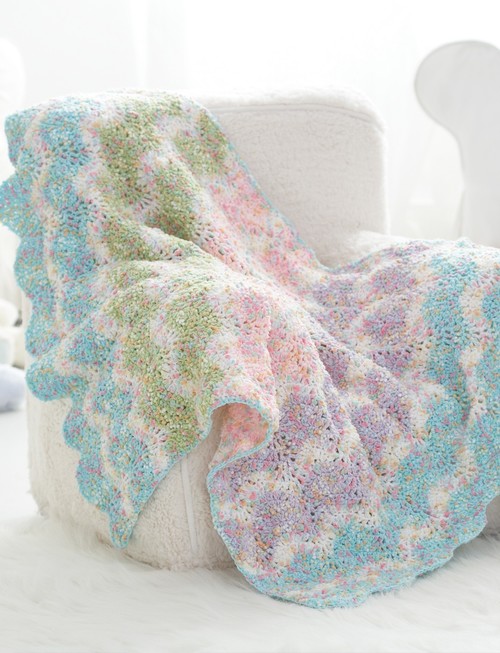 Sweet Pastel Waves Crochet Baby Blanket Pattern