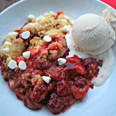 Classy White Chocolate Cherry Dump Cake