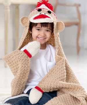 Sock Monkey Crochet Baby Blanket Pattern
