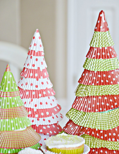 Cupcake Liner Christmas Trees 