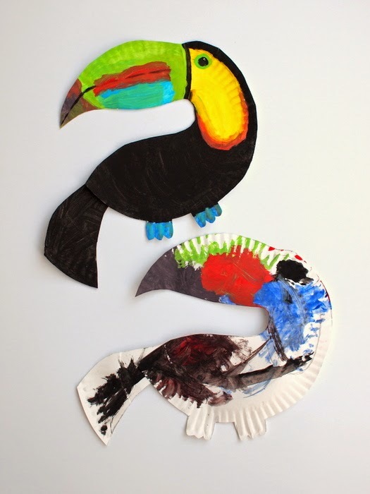 Paper Plate Toucan | AllFreePaperCrafts.com